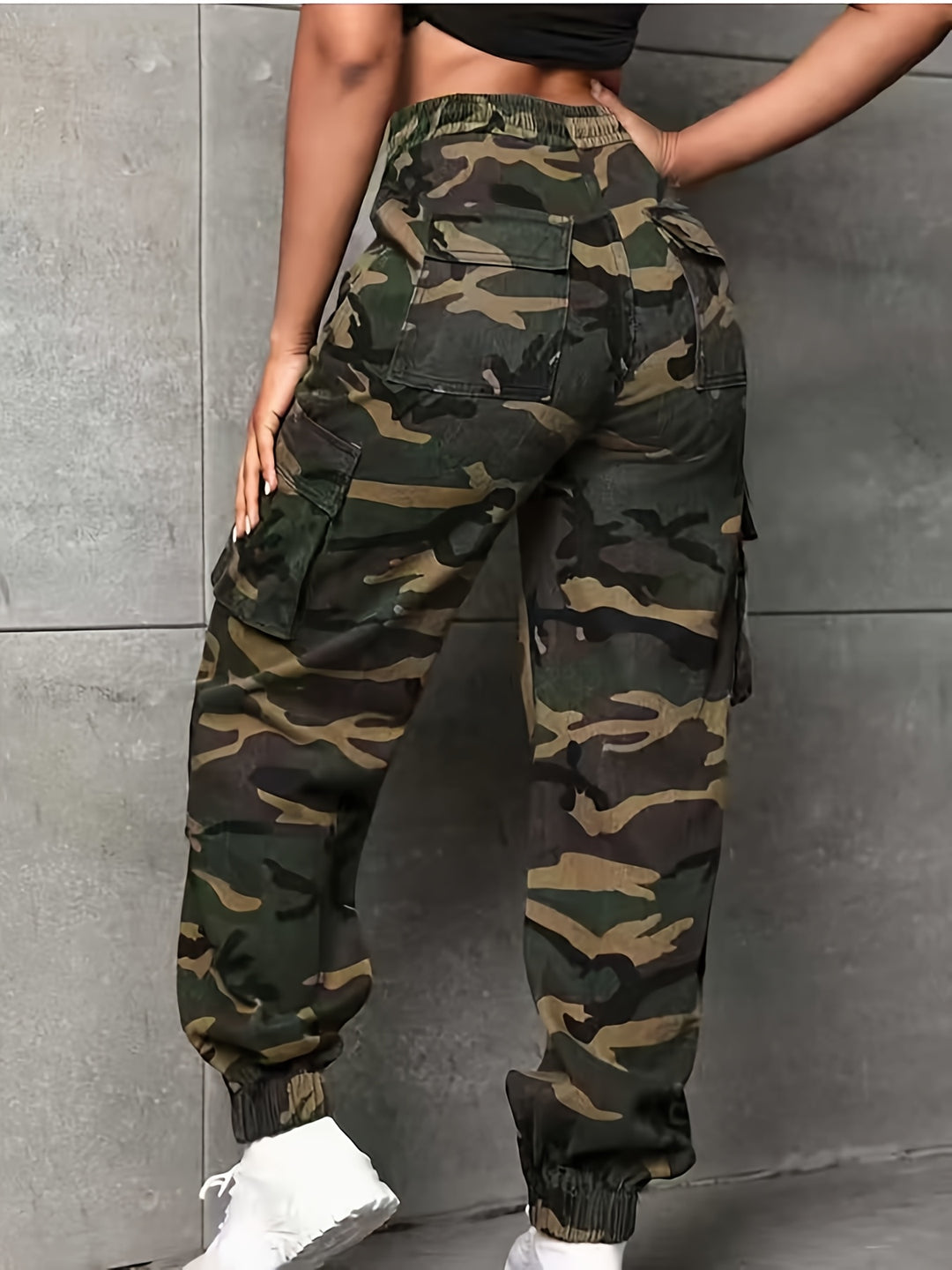 Stylish Camo Cargo Pants for Women with Plus Size Cute Casual Style