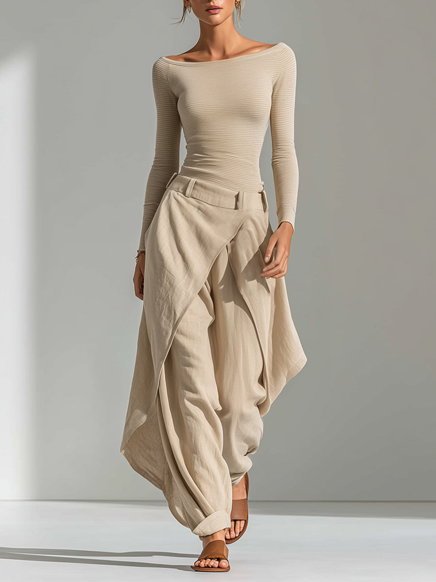 Godgifu | Women Layered Wrap Palazzo Pants