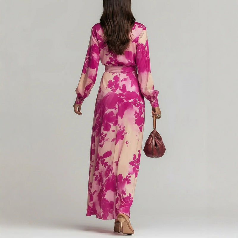 Jolie | Women Floral Wrap Long Sleeve Wedding Guest Dress
