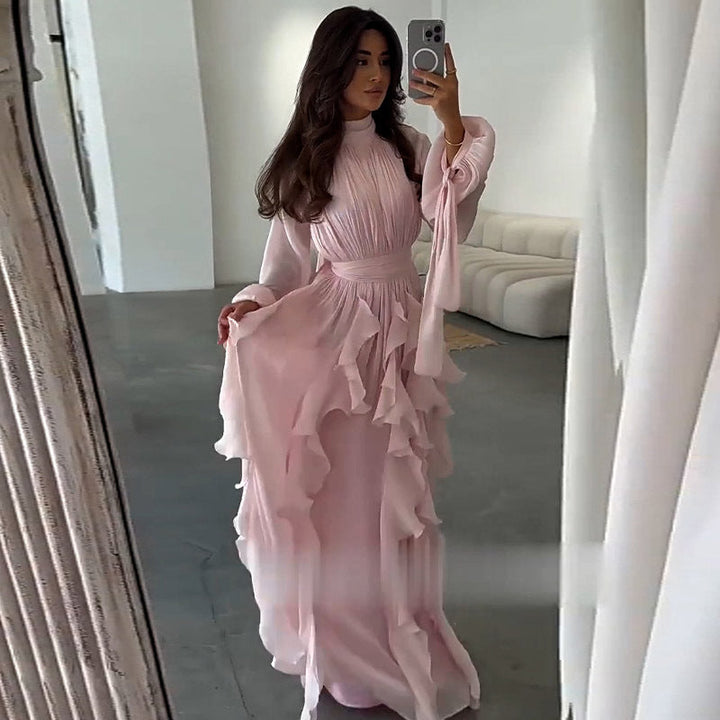 Mildred | Women High Neck Ruffle Formal Maxi Dress