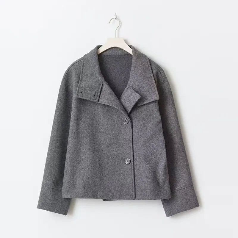 Merryn | Women Asymmetric Collar Short Coat