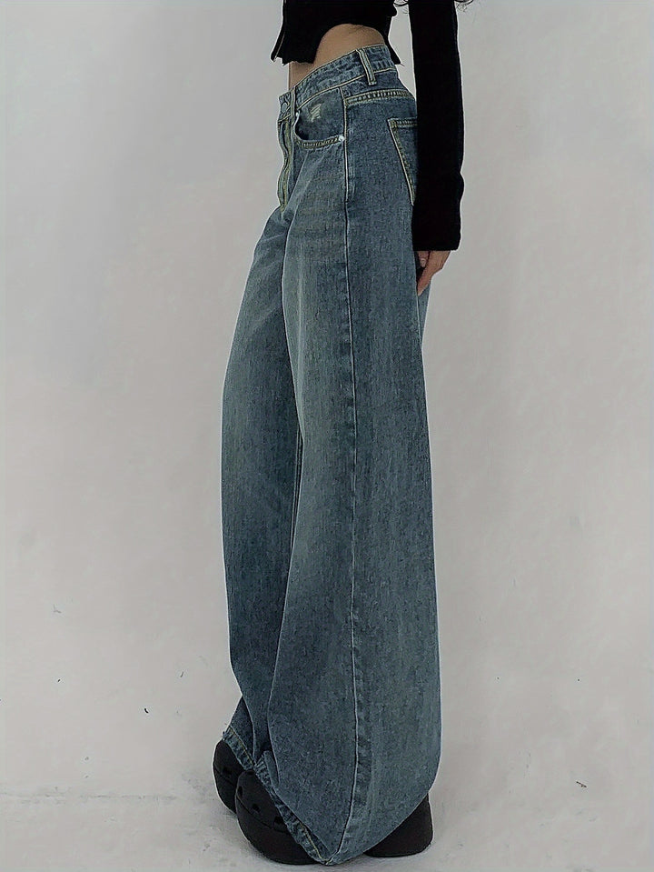 Stylish Denim Baggy Jeans for Women with Ultra Relaxed Plus Size Flowy Oversized Casual Style