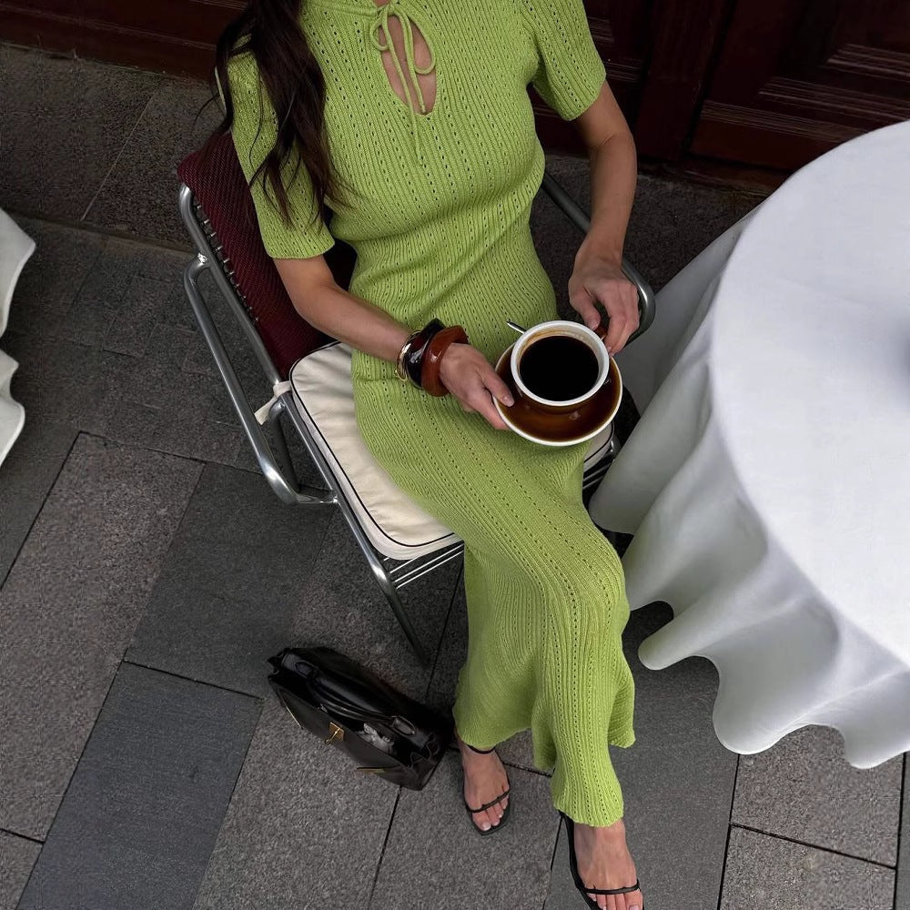 Isabeau | Women Ribbed Keyhole Bodycon Maxi Dress