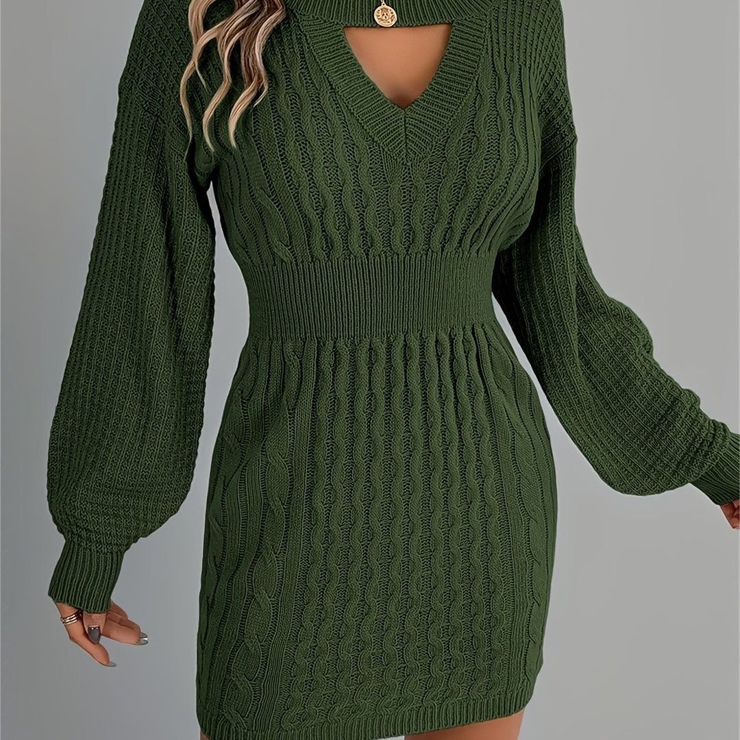 Catherine | Women's Knit Crew Neck Long Sleeve Evening Gown