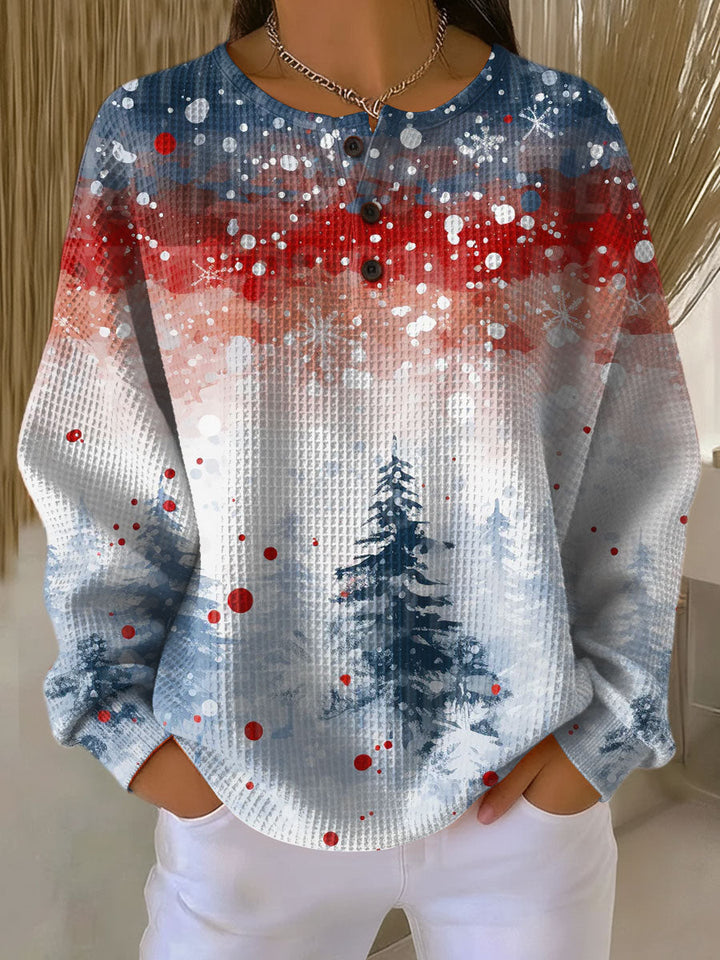 Ulrica | Women Pine Print Christmas Sweater