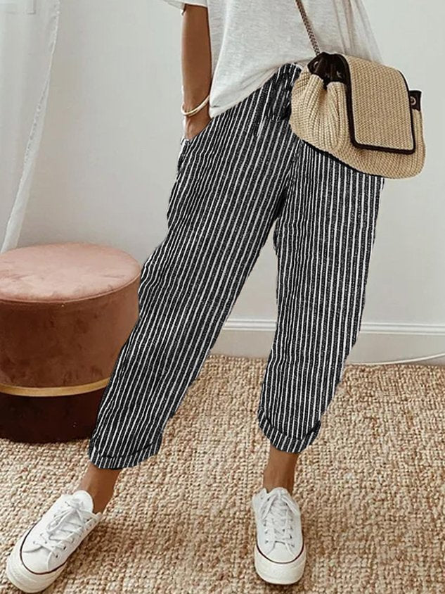 Gemma | Women's Linen Drawstring Casual Pants