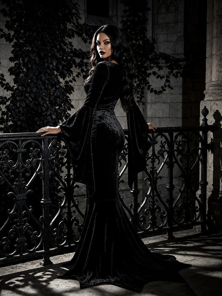Nessa | Women's Black Plus Size Halloween Bat Witch Costume Dress
