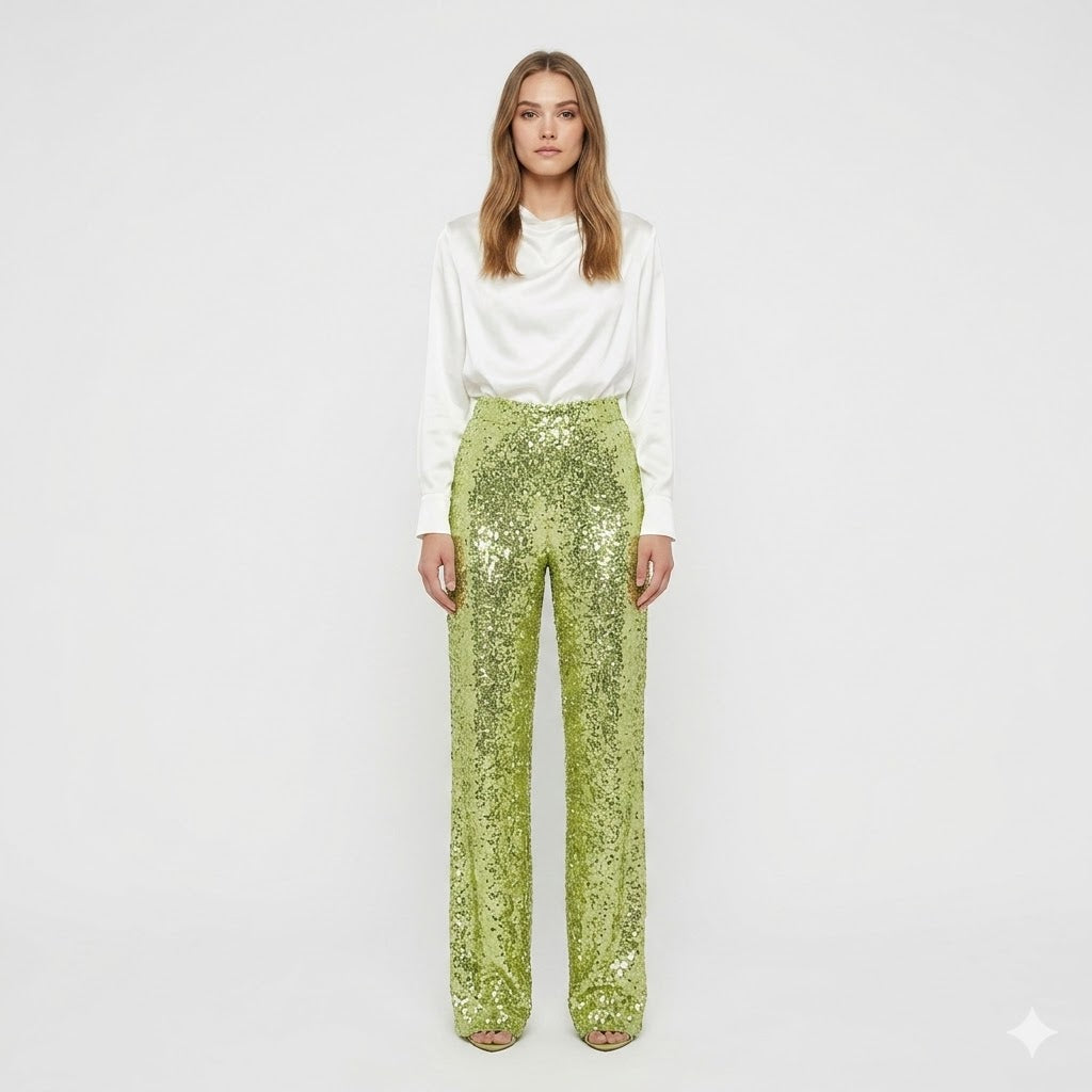 Colette | Women Sequin Straight Leg Pants