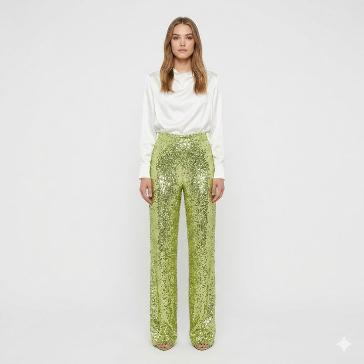 Colette | Women Sequin Straight Leg Pants