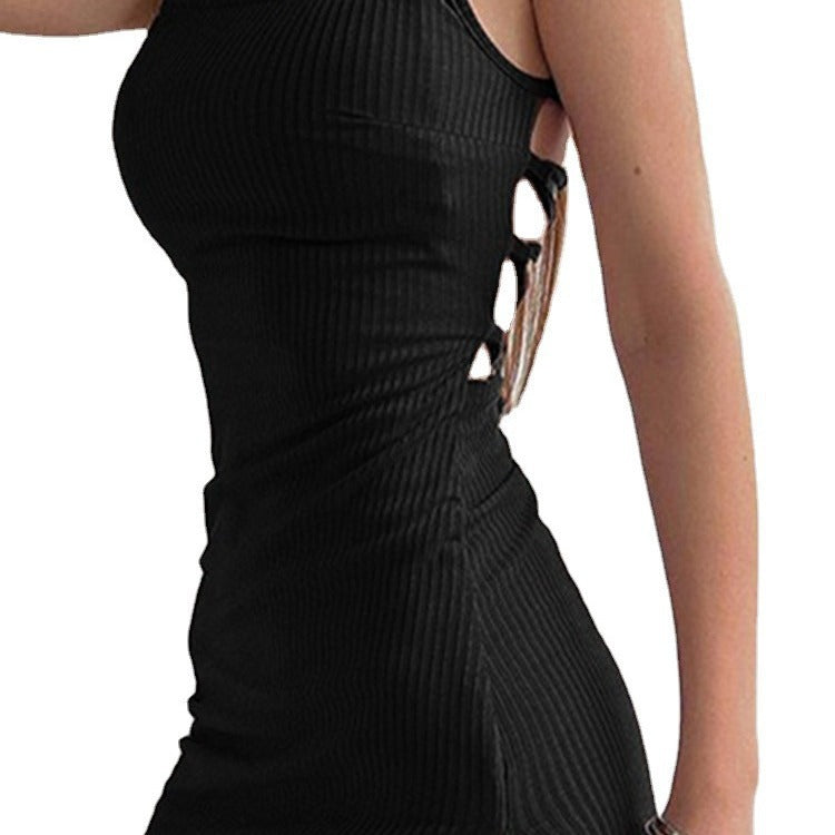 Lucilla | Women Ribbed Halter Slit Maxi Dress