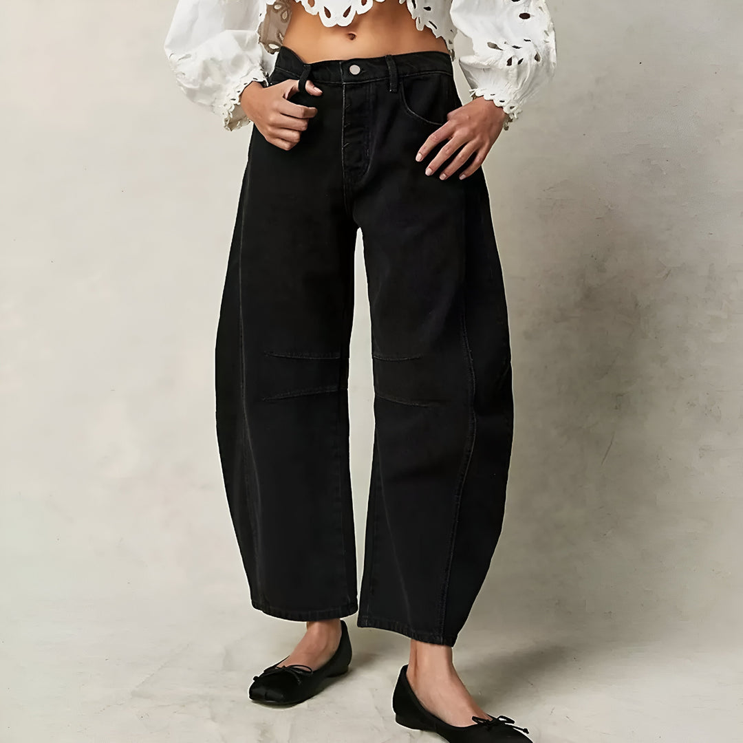 Stylish Denim Wide Leg Jeans for Women with Relaxed Fit Plus Size Flowy Casual Style