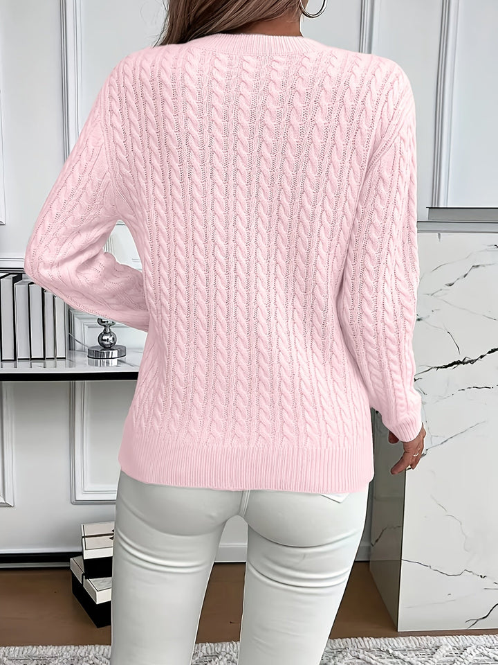 Aeron | Women Crew Cable Knit Pullover