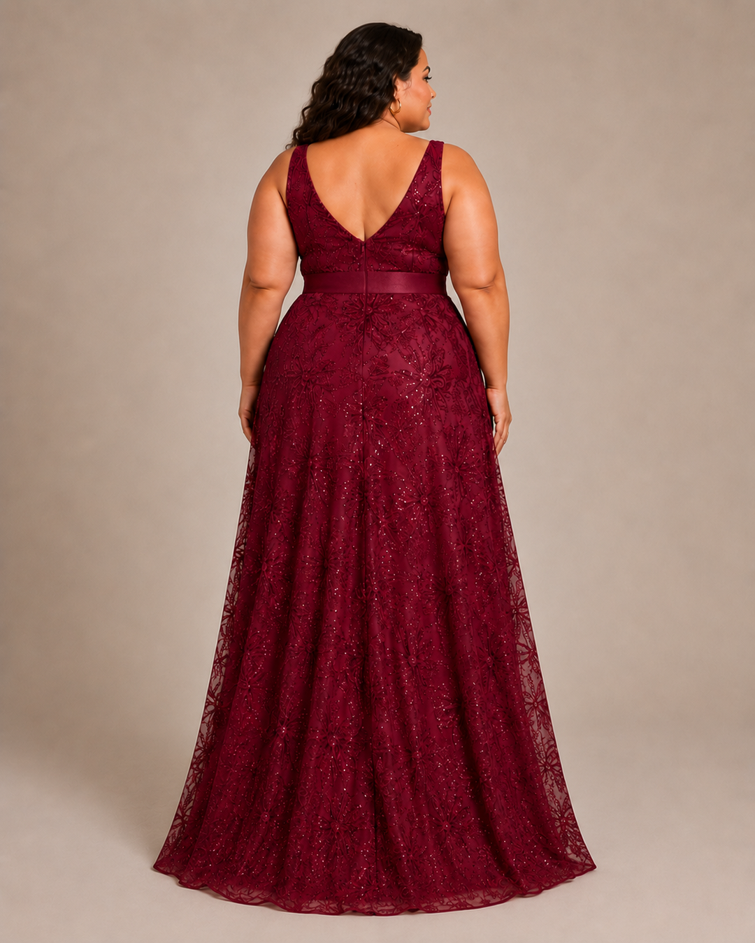 Mirae | Women's Floral Sequin Evening Gown