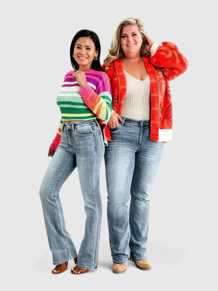 Plesance | Women High Waist Flare Jeans