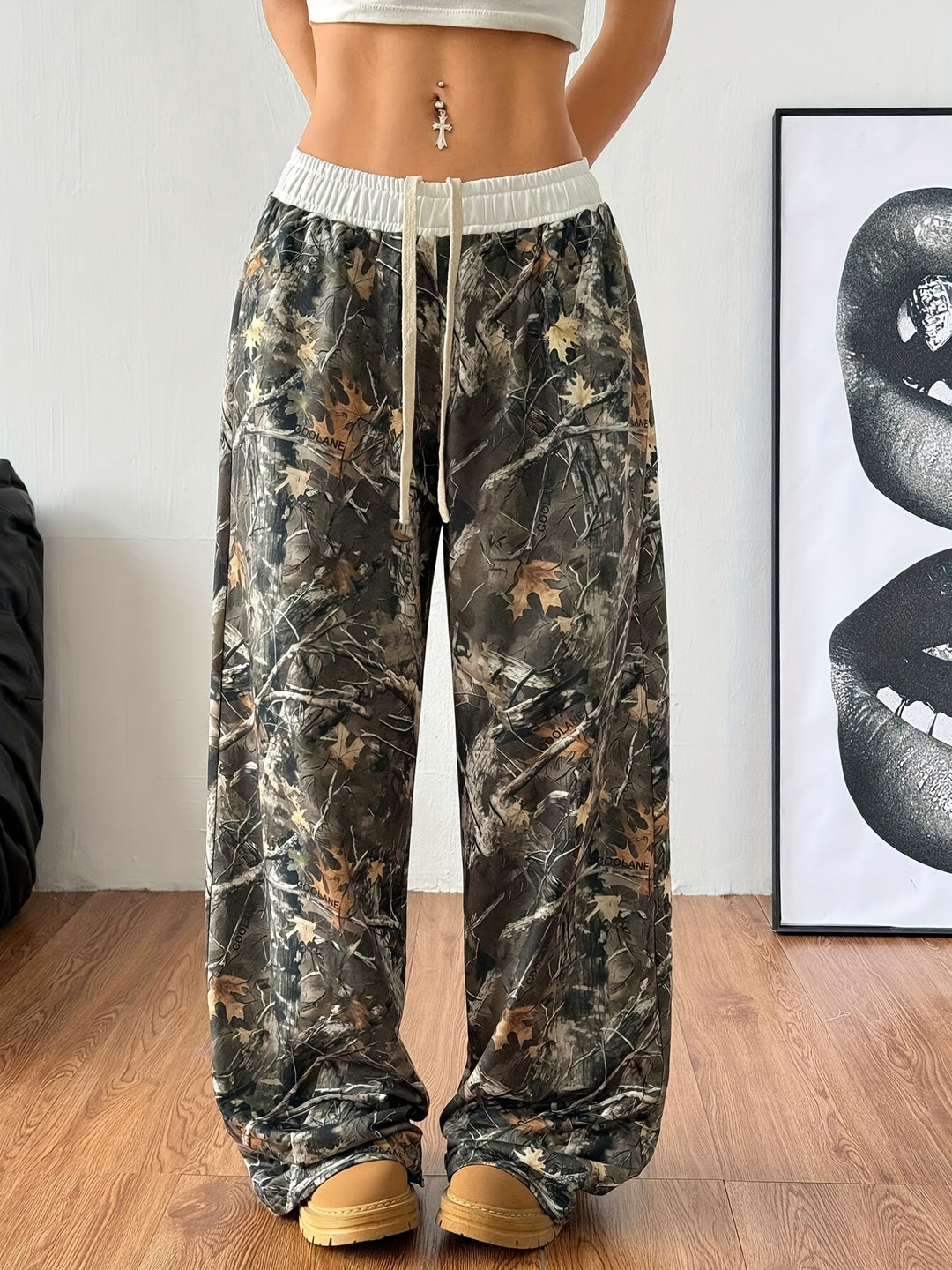 Stylish Camo Knit Pants for Women with Plus Size Style
