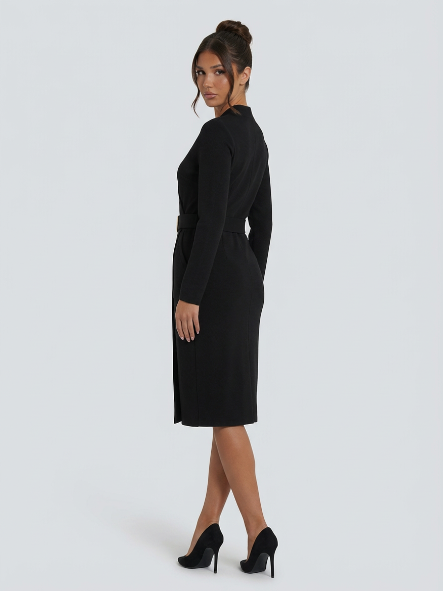 Eulalia | Women Tailored Belted Midi Dress