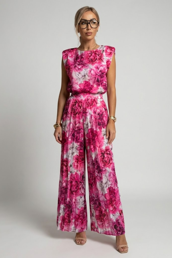 Muriel | Women Pleated Wide Leg Two Piece Set