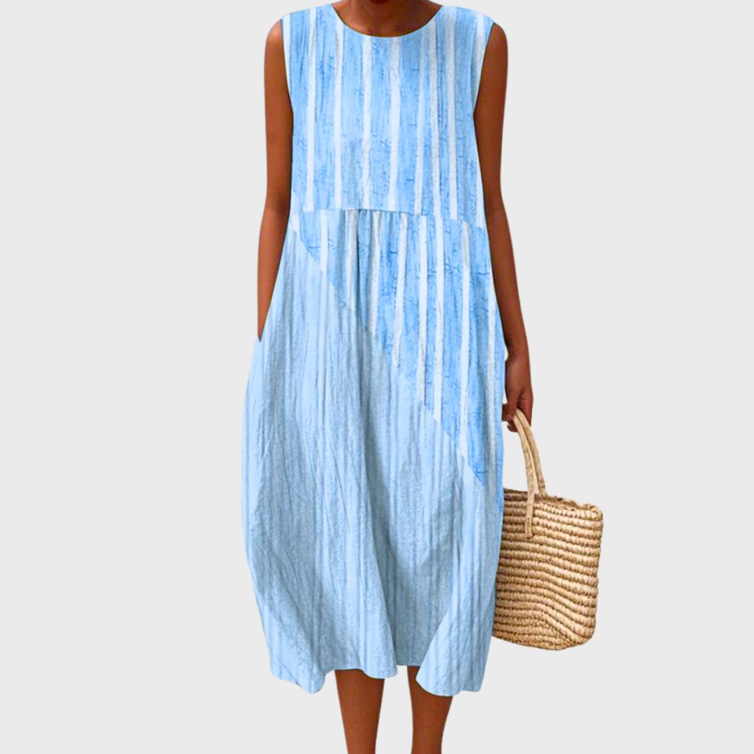 Elegant Cotton Dress for Women with Breathable Plus Size Flowy Casual Style