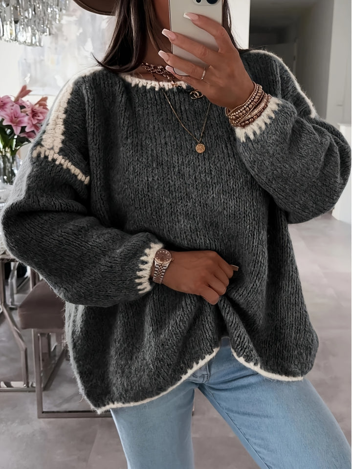 Ansley | Women Boat Neck Pullover Sweater