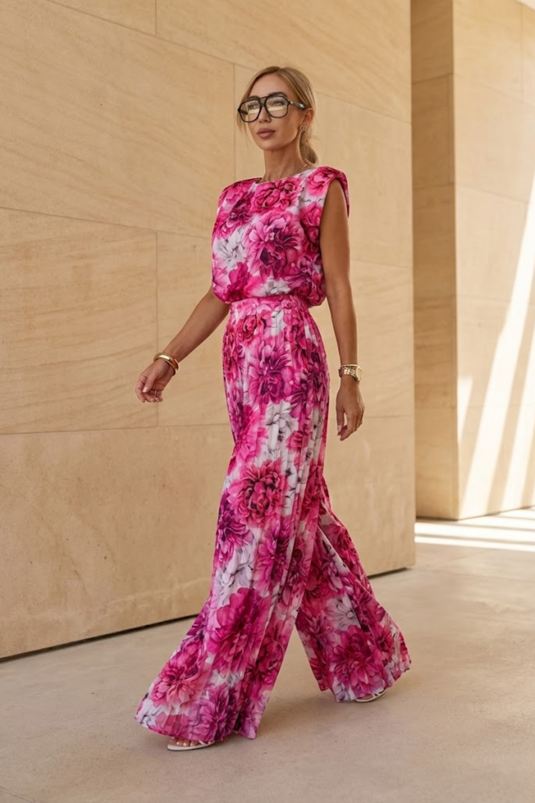 Muriel | Women Pleated Wide Leg Two Piece Set