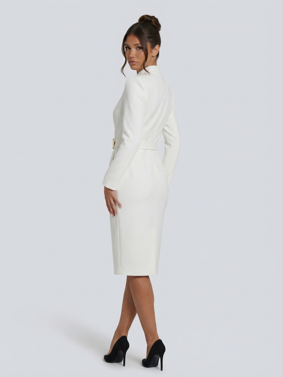 Eulalia | Women Tailored Belted Midi Dress