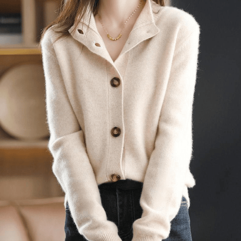 Hermia | Women Plush Button Front Cardigan