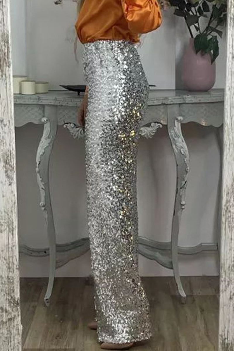 Colette | Women Sequin Straight Leg Pants