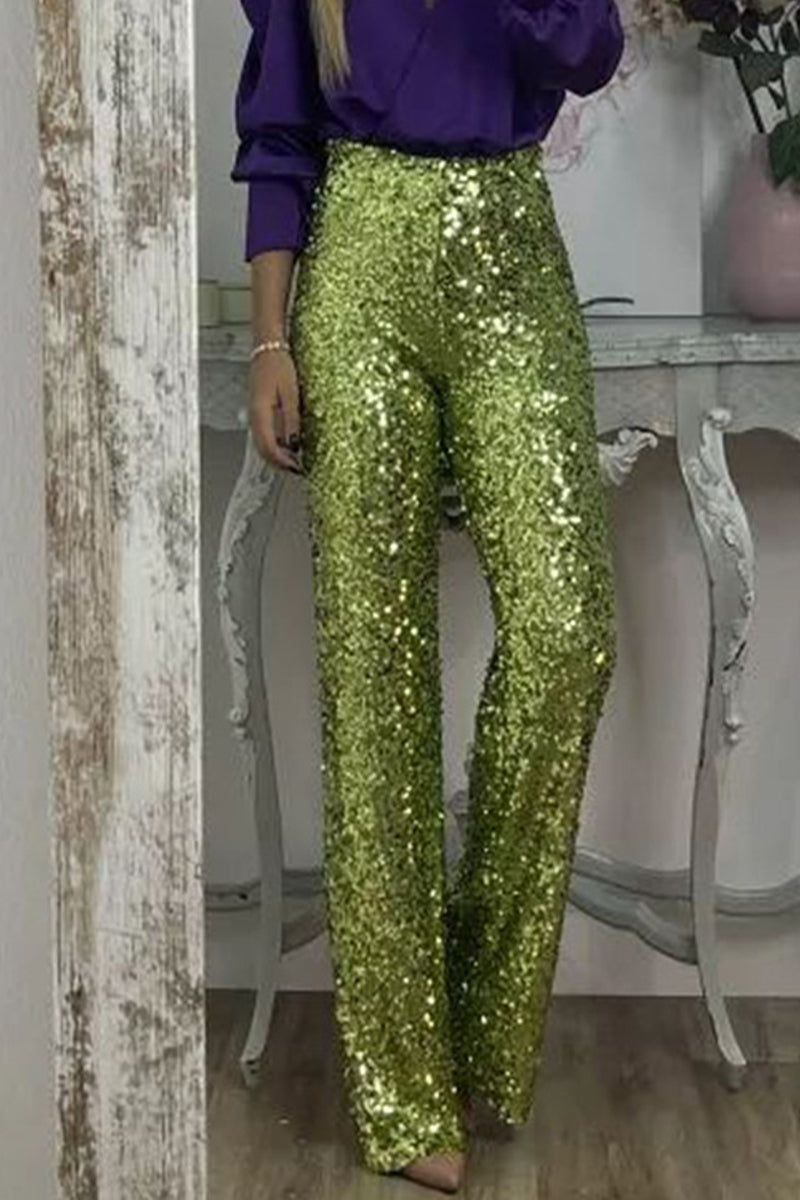 Colette | Women Sequin Straight Leg Pants