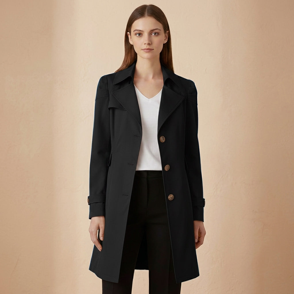 Wulfrun | Women Double Breasted Notch Trench Coat