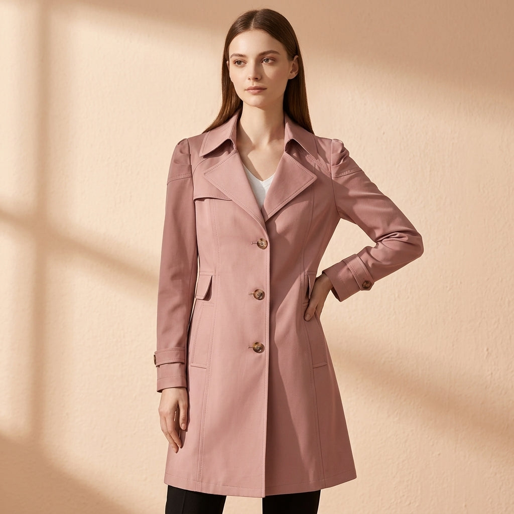 Wulfrun | Women Double Breasted Notch Trench Coat
