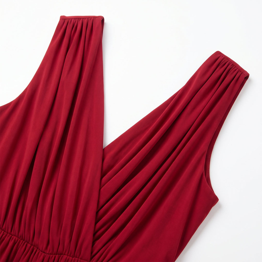 Alana | Women's V Neck Sleeveless Bridesmaid Maxi Dress