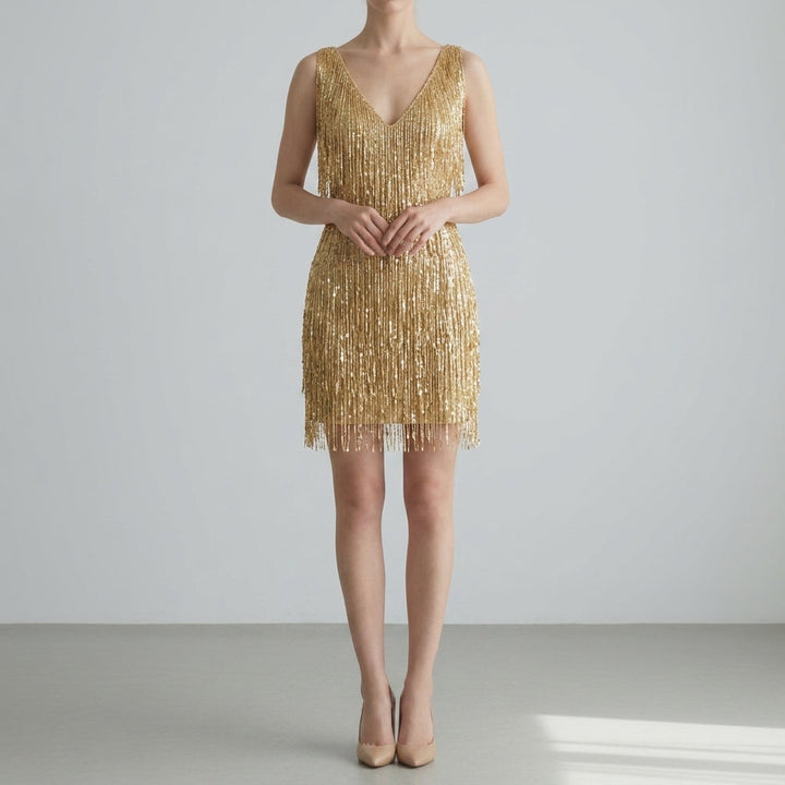 Lenore | Women Sequin Fringe Flapper Dress