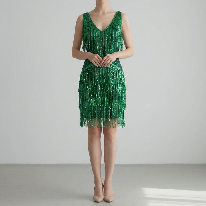 Lenore | Women Sequin Fringe Flapper Dress