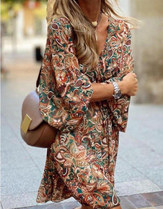 Evadne | Women Boho Balloon Sleeve Dress