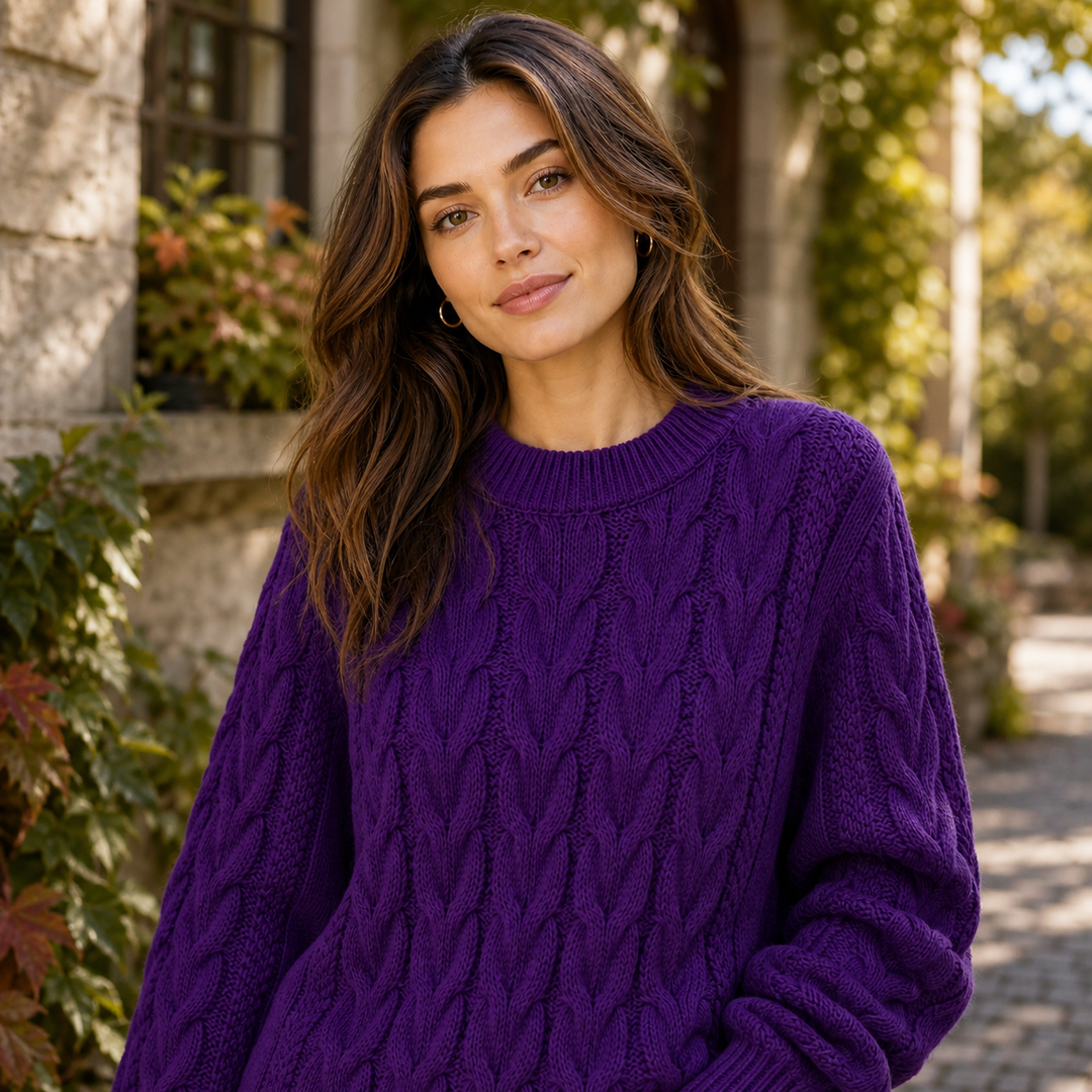 Bartholda | Women Textured Crew Sweater