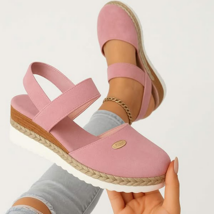 Magnolia | Women's Beaded Stretchy Vacation Cushioned Ankle Strap Sandals