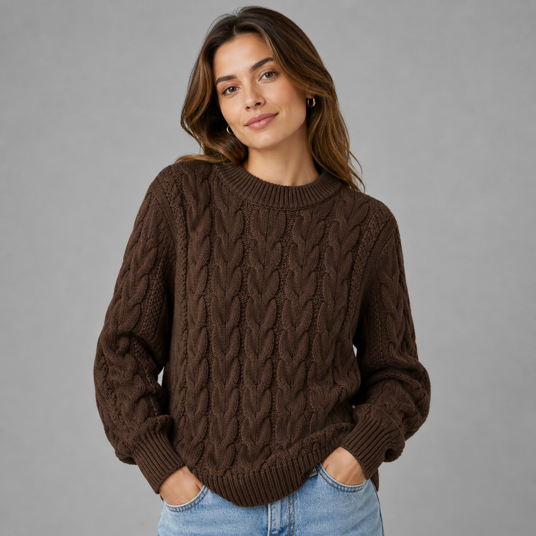 Bartholda | Women Textured Crew Sweater