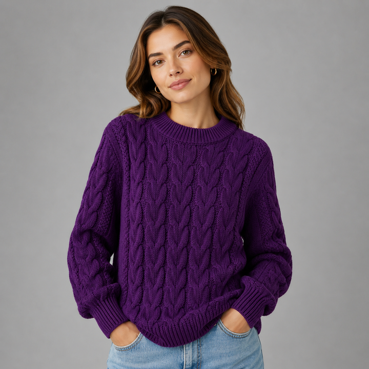 Bartholda | Women Textured Crew Sweater