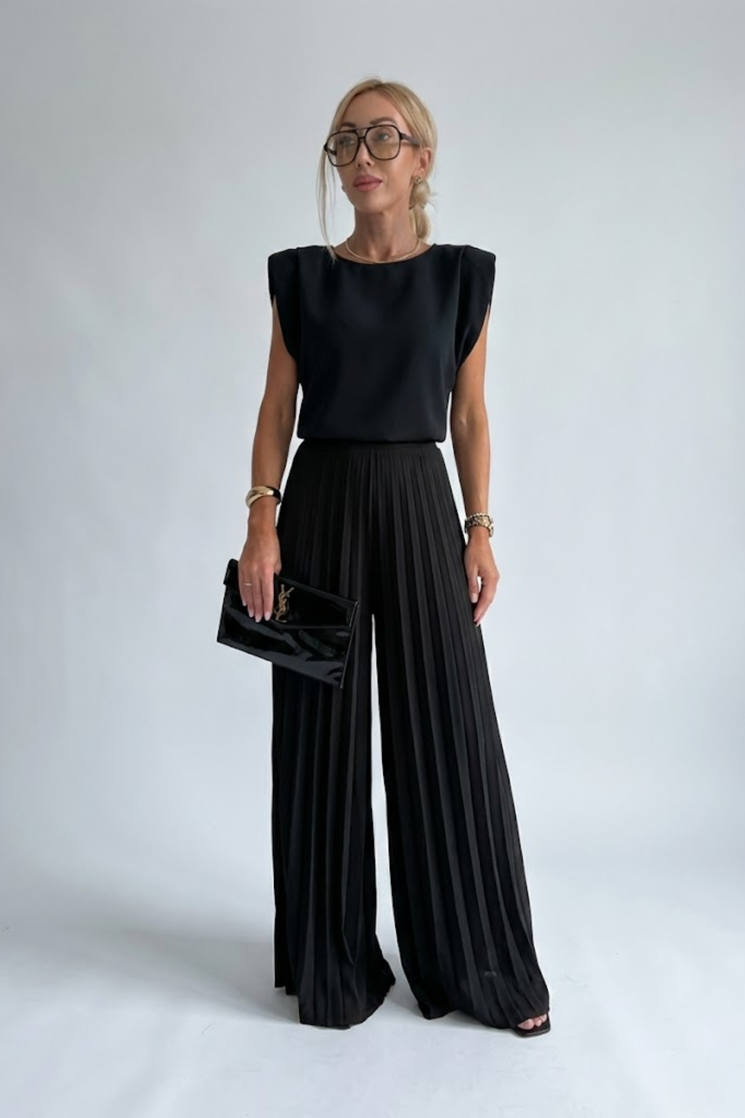 Muriel | Women Pleated Wide Leg Two Piece Set