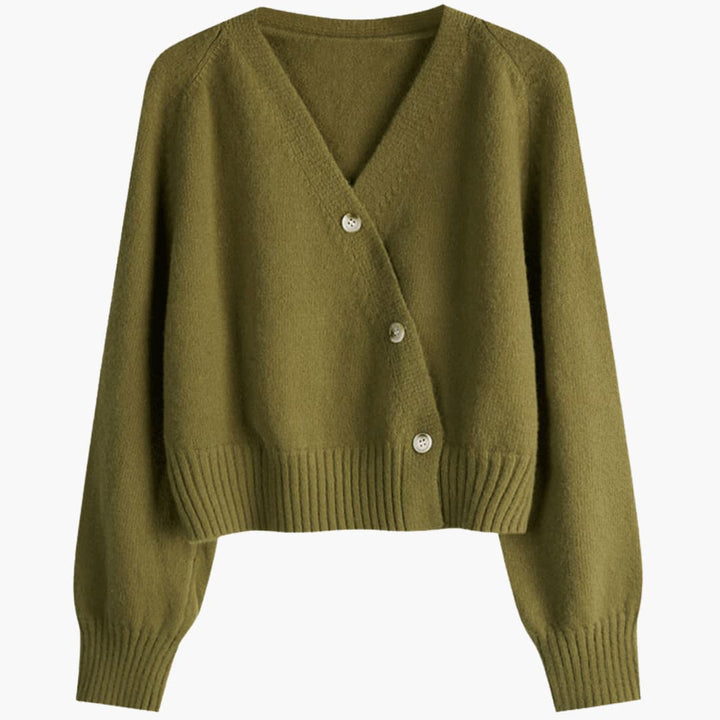 Cardigan Asymmetrical Cropped Knit