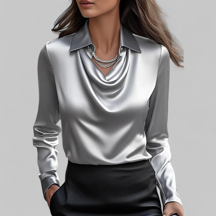 Cora | Women's Plus Size Draped Satin Blouse