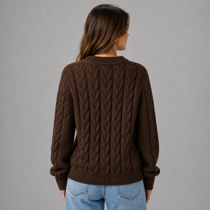 Bartholda | Women Textured Crew Sweater