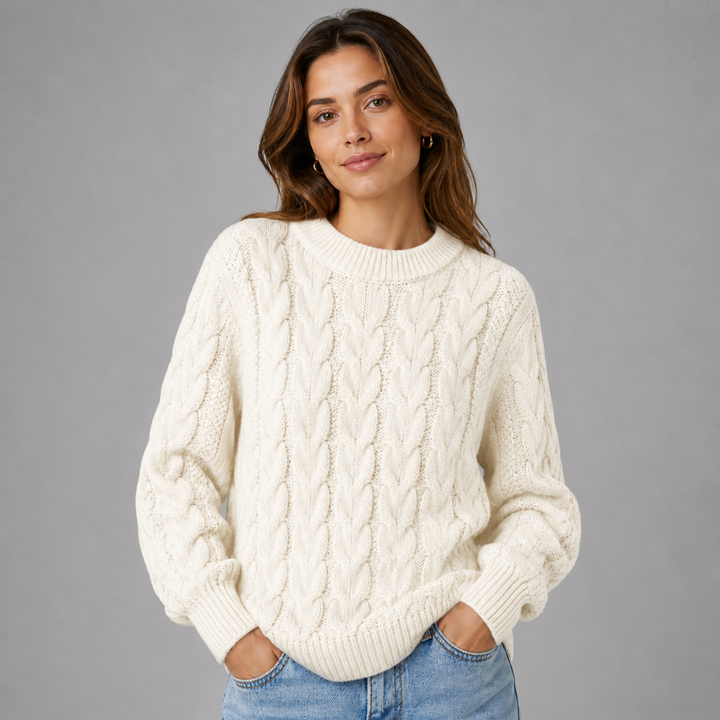 Bartholda | Women Textured Crew Sweater