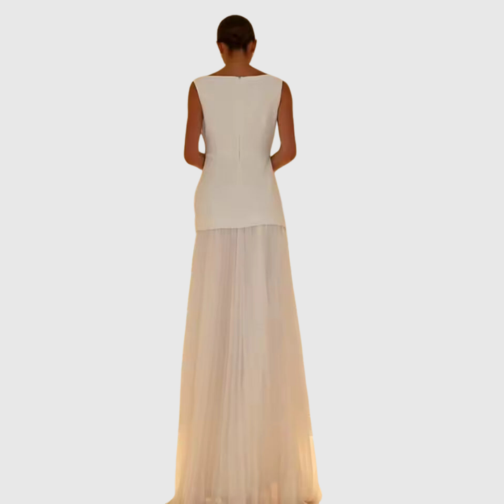 Verity | Women's Sleeveless Pleated Cocktail Maxi Dress
