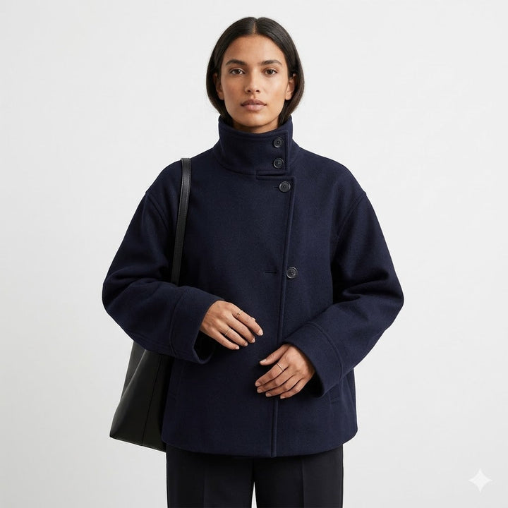 Merryn | Women Asymmetric Collar Short Coat
