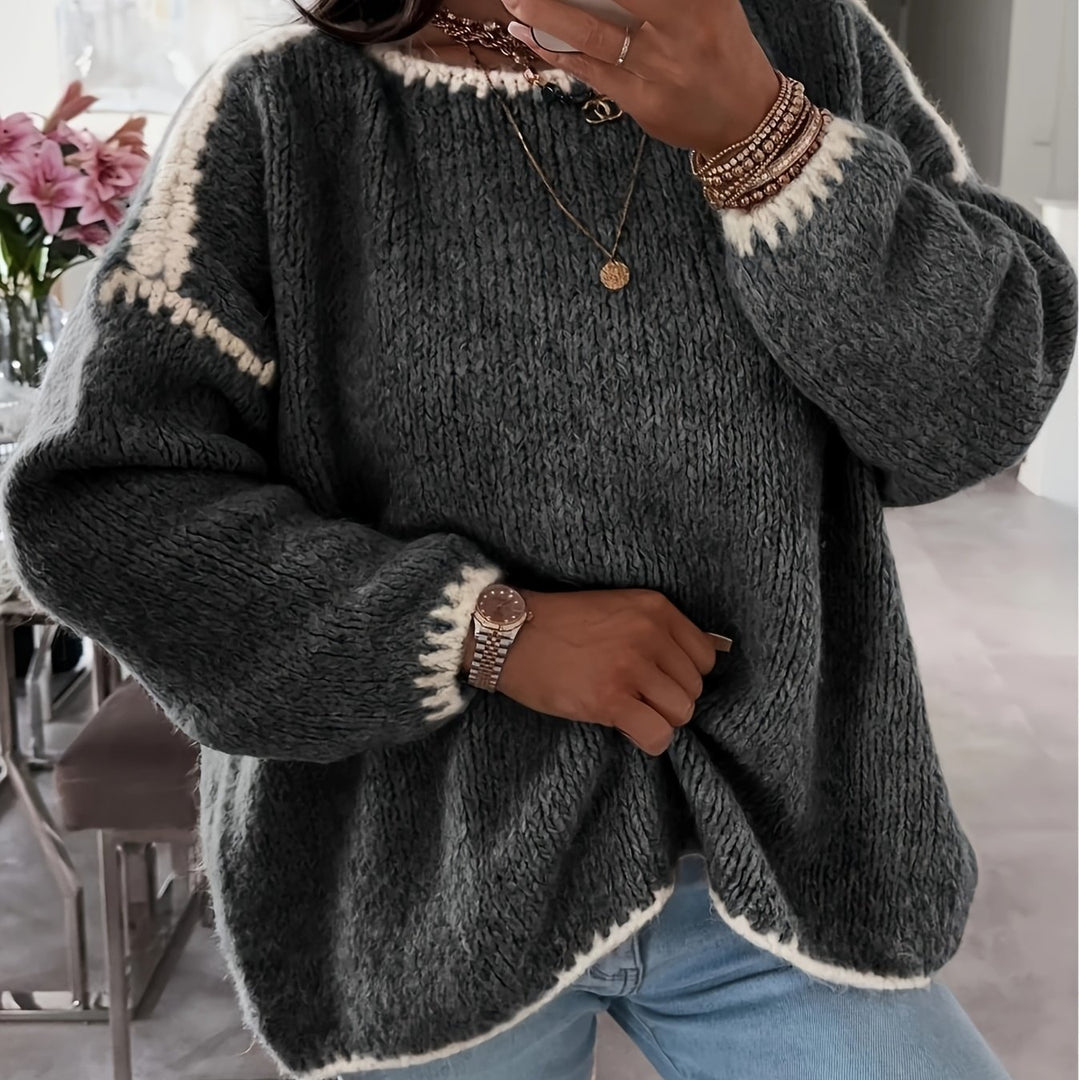 Ansley | Women Boat Neck Pullover Sweater