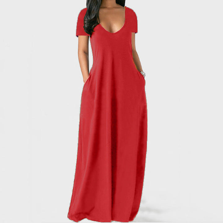 Hilda | Women V Neck Pocket Maxi Dress
