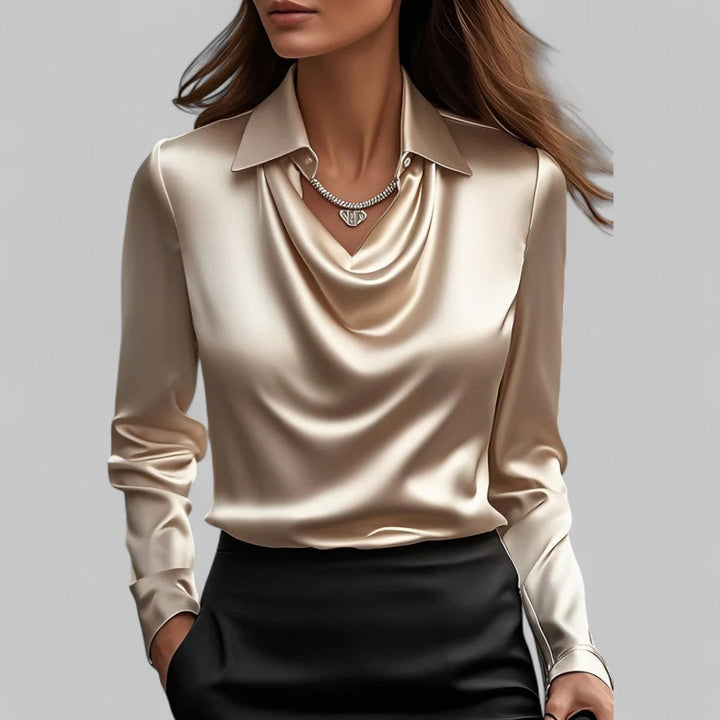 Cora | Women's Plus Size Draped Satin Blouse