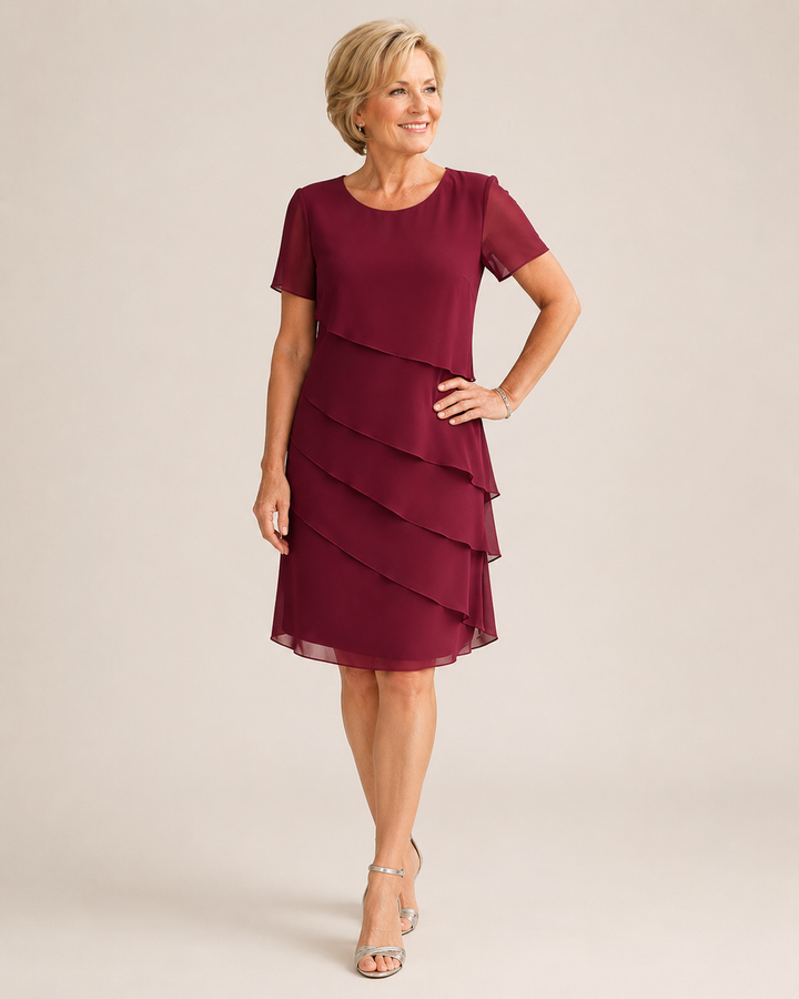 Unity | Women's Tiered Chiffon Cocktail Dress