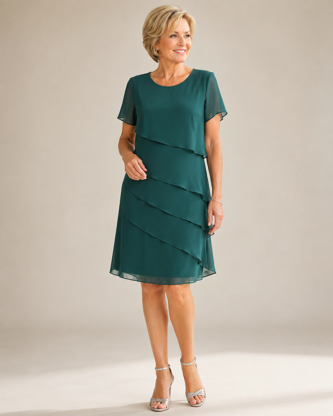 Unity | Women's Tiered Chiffon Cocktail Dress